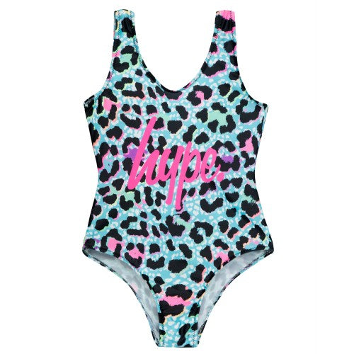 Front - Hype Girls Leopard Print One Piece Bathing Suit