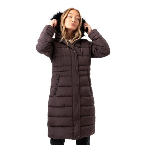 Front - Hype Womens/Ladies Longline Padded Jacket