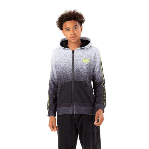 Front - Hype Boys Speckle Fade Script Taped Full Zip Hoodie