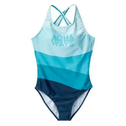 Front - Aquawave Womens/Ladies Salava Wave Pattern One Piece Bathing Suit