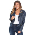 Front - Krisp Womens/Ladies Cropped PU Biker Jacket