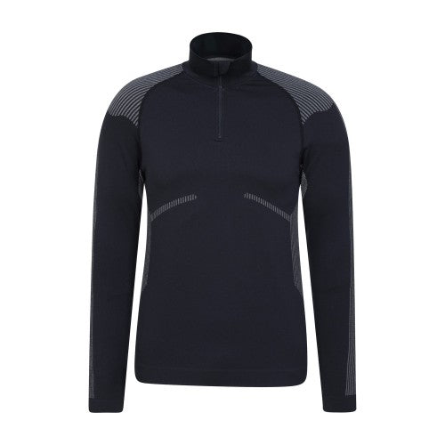 Front - Mountain Warehouse Mens Freestyle Seamless Zip Neck Base Layer Top