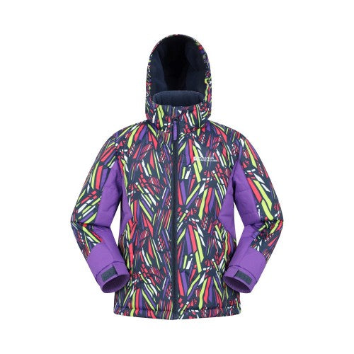 Front - Mountain Warehouse Childrens/Kids Vortex Printed Ski Jacket