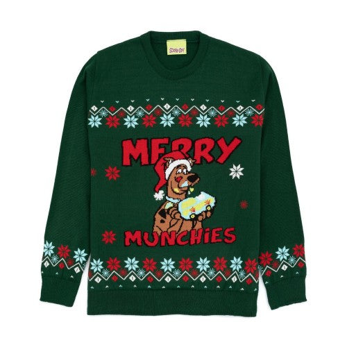 Front - Scooby Doo Mens Knitted Christmas Sweater