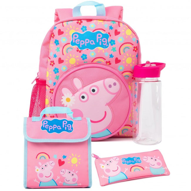 Front - Peppa Pig Logo Knapsack Set