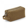Front - Quadra Heritage Leather Trim Toiletry Bag