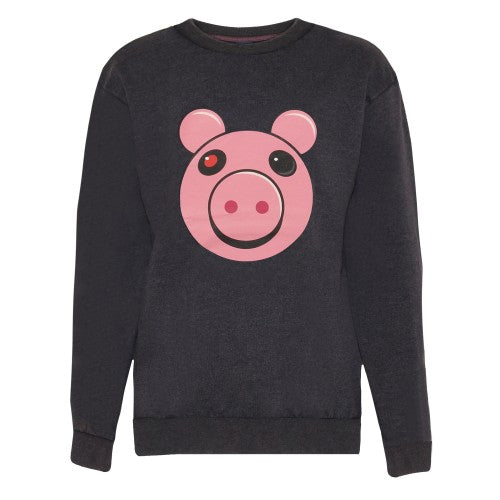 Front - Piggy Boys Face Sweatshirt