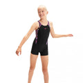 Front - Speedo Girls Printed Panelled Legsuit