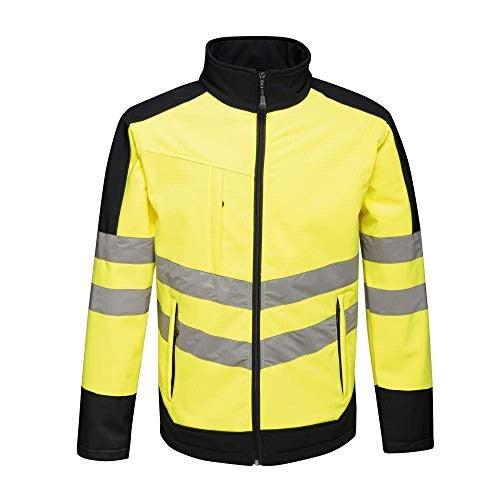 Front - Regatta Unisex Hi Vis Pro Reflective Softshell Work Jacket