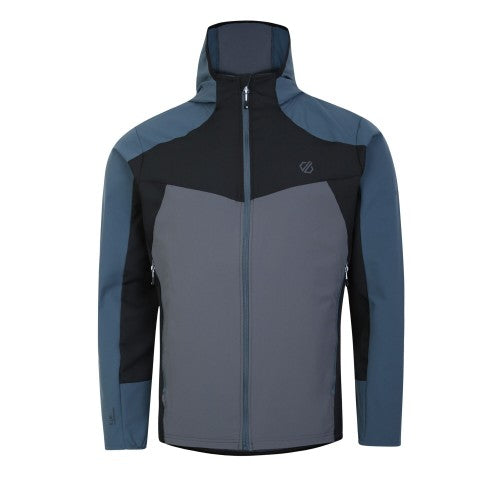 Front - Dare 2B Mens Latitudinal Hooded Soft Shell Jacket