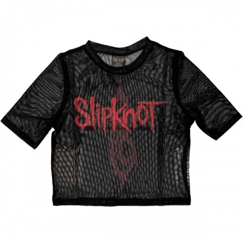 Front - Slipknot Womens/Ladies Logo Mesh Crop Top