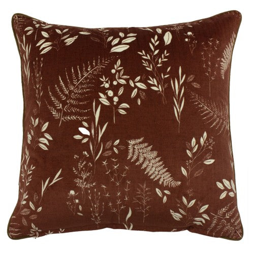 Front - Furn Fearne Botanical Print Feather Filled Cushion