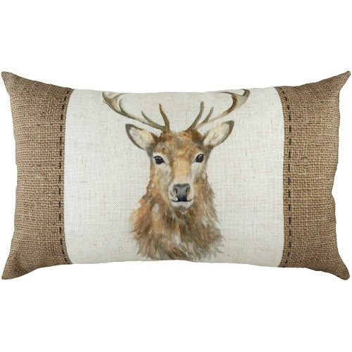 Front - Evans Lichfield Hessian Stag Cushion Cover