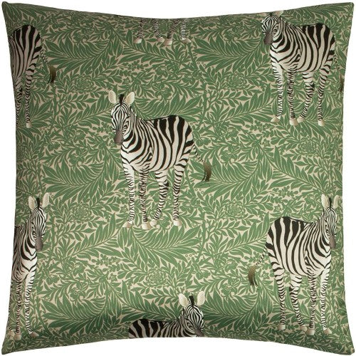 Front - Paoletti Zebra Foliage Throw Pillow Cover