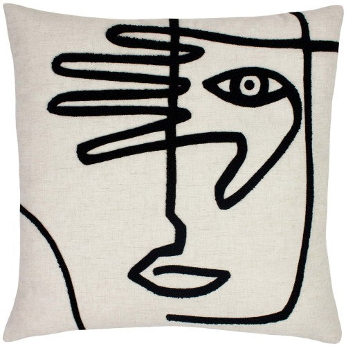 Front - Furn Face Throw Pillow Cover