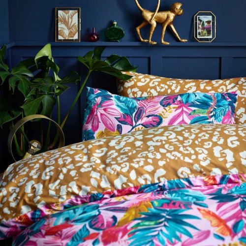 Pink - Side - Furn Psychedelic Jungle Tropical Duvet Set