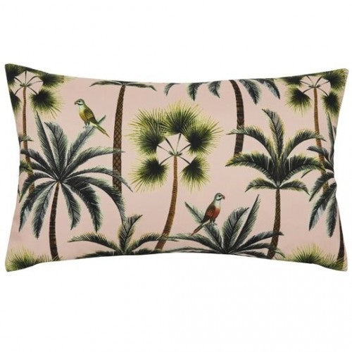 Blush - Front - Evans Lichfield Palm Tree Outdoor Cushion Cover