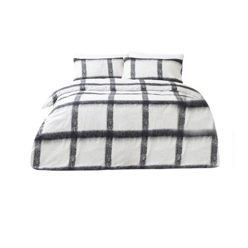 Front - The Linen Yard Mohair Checked Duvet Set