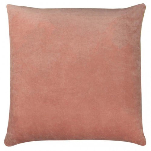 Pink-Ochre Yellow - Front - Furn Tanda Velvet Square Throw Pillow Cover