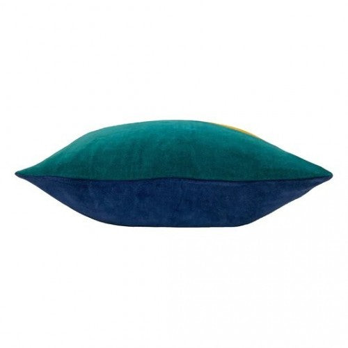 Emerald Green-Ochre Yellow-Navy - Side - Furn Morella Abstract Throw Pillow Cover