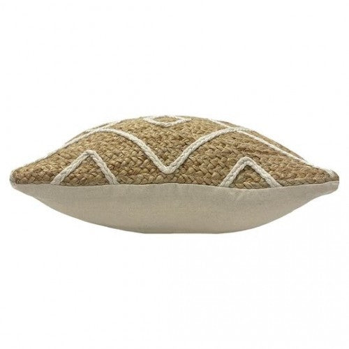 Natural - Side - Furn Roolu Jute Braided Throw Pillow Cover