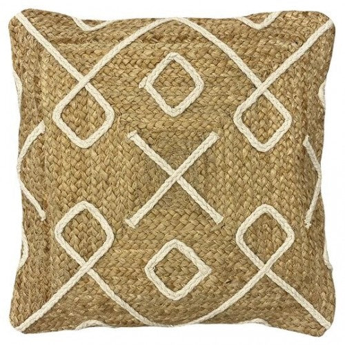 Natural - Front - Furn Roolu Jute Braided Throw Pillow Cover