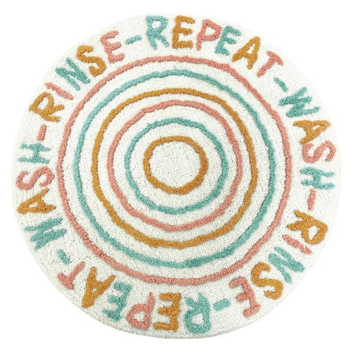 Front - Furn Wash Rinse Repeat Round Bath Mat