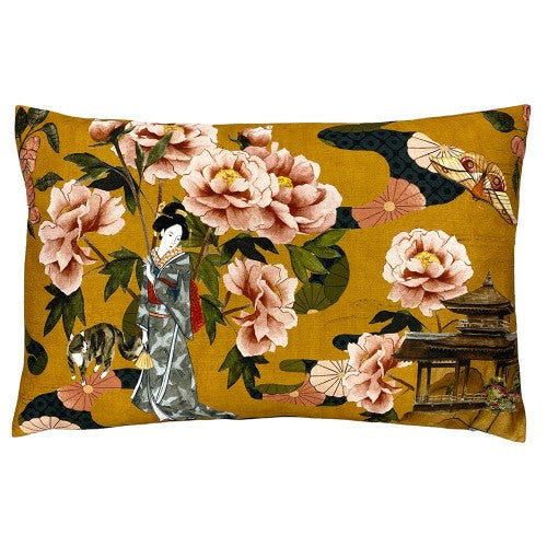 Front - Paoletti Geisha Rectangular Throw Pillow Cover