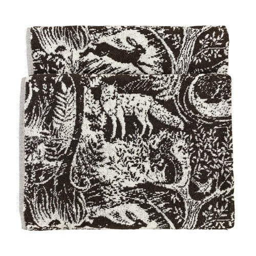 Front - Furn Winter Woods Animals Jacquard Bath Towel