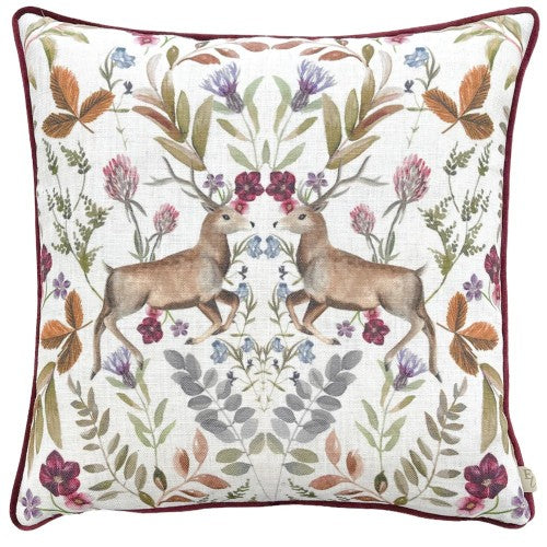 Front - Evans Lichfield Stag Mirrored Throw Pillow Cover