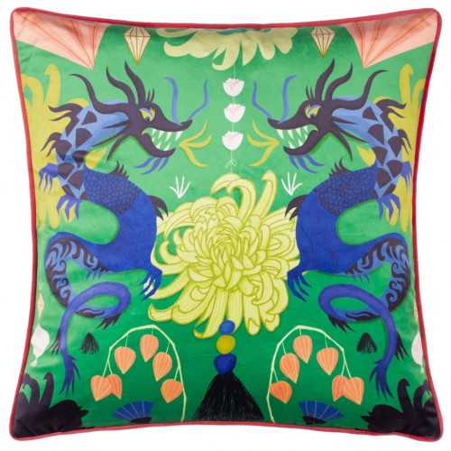Front - Kate Merritt Dragon Throw Pillow Cover