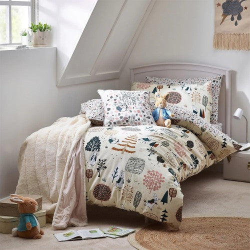 Front - Peter Rabbit Scandi Woods Brushed Cotton Duvet Set