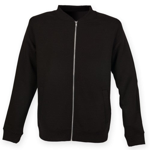 Front - Skinnifit Mens Full Zip Plain Bomber Jacket