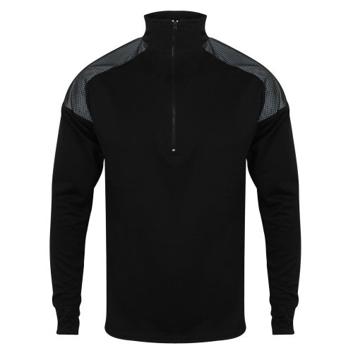 Front - Tombo Mens 1/4 Zip Reflective Long Sleeve Top