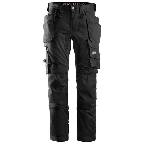 Front - Snickers Mens All Round Work Holster Pocket Stretch Pants