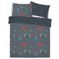 Front - Justice League Graphic Grid Reversible Duvet Set
