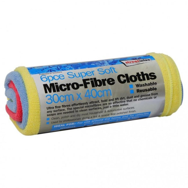 Front - Streetwize Microfiber Towels (Pack of 6)