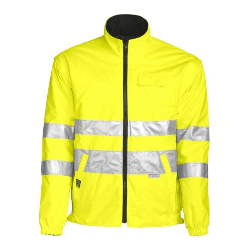 Front - Projob Mens Hi-Vis Reversible Jacket