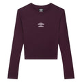 Front - Umbro Womens/Ladies Long-Sleeved Crop Top