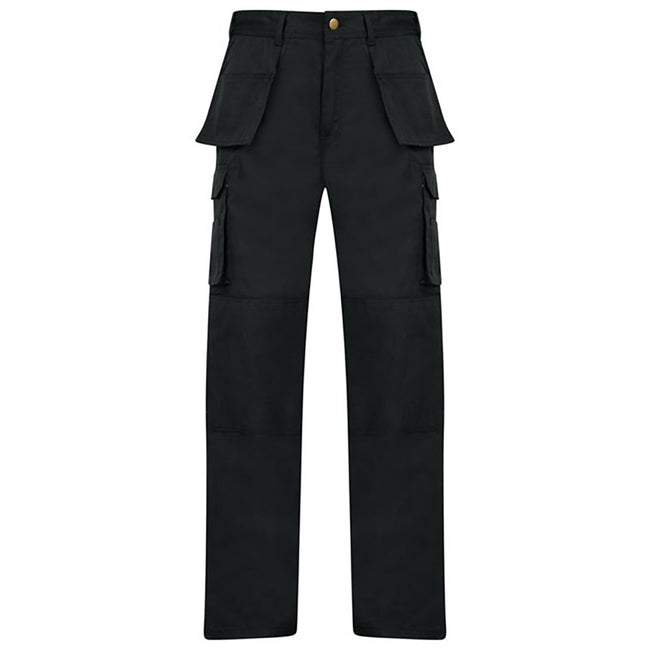 Black - Front - Absolute Apparel Mens Workwear Utility Cargo Trouser