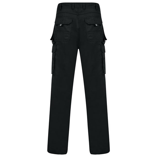 Black - Side - Absolute Apparel Mens Workwear Utility Cargo Trouser