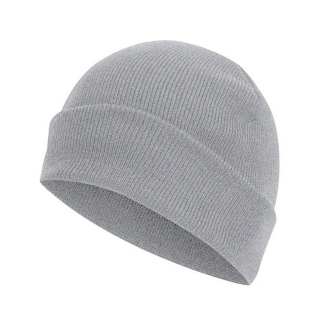 Sport Grey - Front - Absolute Apparel Knitted Turn Up Ski Hat