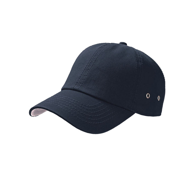 Navy - Front - Atlantis Action 6 Panel Chino Baseball Cap