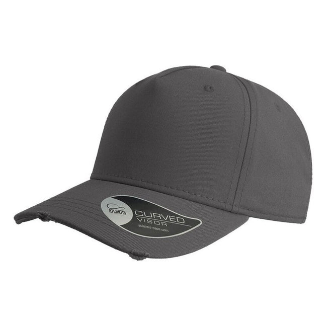 Dark Grey - Front - Atlantis Cargo Weathered Visor 5 Panel Cap