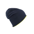 Navy-Safety Yellow - Back - Atlantis Extreme Reversible Jersey Slouch Beanie