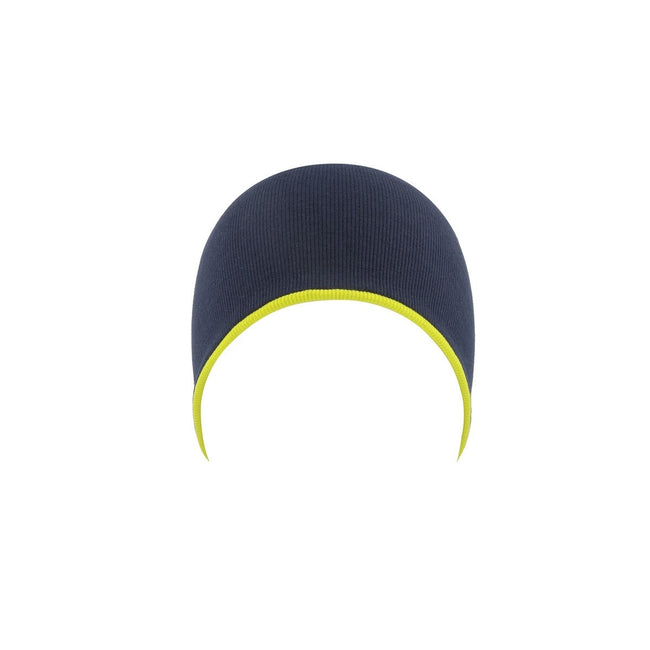 Navy-Safety Yellow - Lifestyle - Atlantis Extreme Reversible Jersey Slouch Beanie