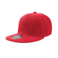 Red - Front - Atlantis Children-Kids Flat Visor 6 Panel Snap Back Cap