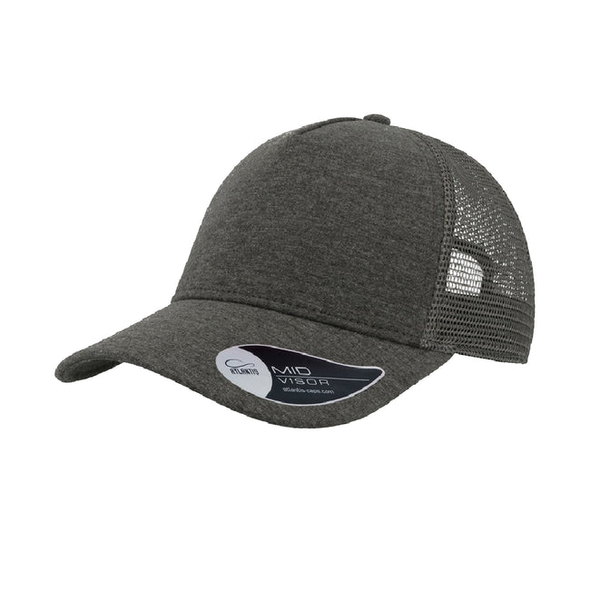 Dark Gray - Front - Atlantis Rapper Jersey Mid Visor Trucker Cap