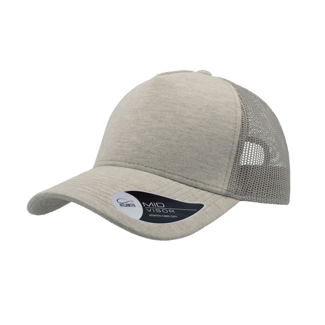 Light Gray - Front - Atlantis Rapper Jersey Mid Visor Trucker Cap