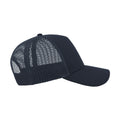 Navy-Navy - Side - Atlantis Rapper Cotton 5 Panel Trucker Cap